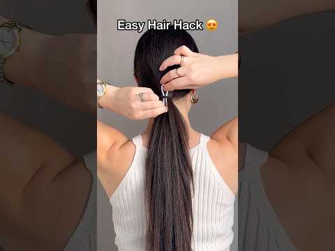 Easy hair hack for medium and long hair 😍✅ #hairstyle #hairhacks #hairtok #hair #explorepage