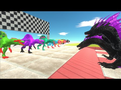 SPEED RACE CHAMPIONSHIP SUPERHEROES DINOSAURS DEATH RUN - Animal Revolt Battle Simulator