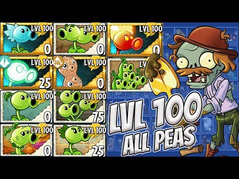 All Level 100 Peashooter Challenge vs Excavator Zombie - Plants vs Zombies 2 Epic MOD
