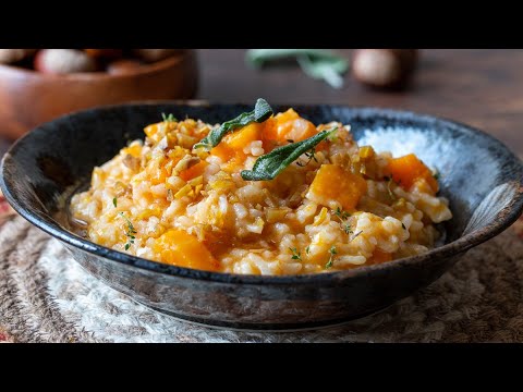 Instant Pot Pumpkin Risotto with a BROWN BUTTER sage and CHESTNUT Sauce