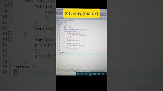 2D array in c language #ccode #coding