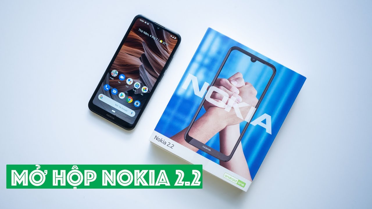 Mở hộp Nokia 2.2: giá rẻ, cài sẵn Android 9 Pie, phím trợ lý ảo Google | Nokia 2.2 Unboxing | LKCN