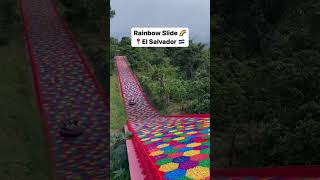Would you go down this slide 🌈🛝📍Picnic Steak House, El Salvador 🇸🇻 #elsalvador #travel