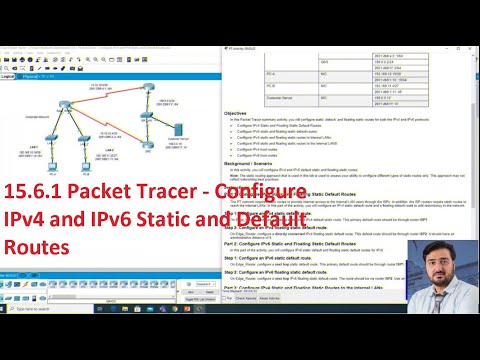 15.6.1 Packet Tracer - Configure IPv4 and IPv6 Static and Default Routes