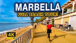 MARBELLA SPAIN | Stunning Costa Del Sol Beach Walk in 4K