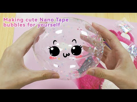 Rismise Nano Tape Bubbles with Glitter Double Sided Tape Magic Plastic Bubble Nano Tape