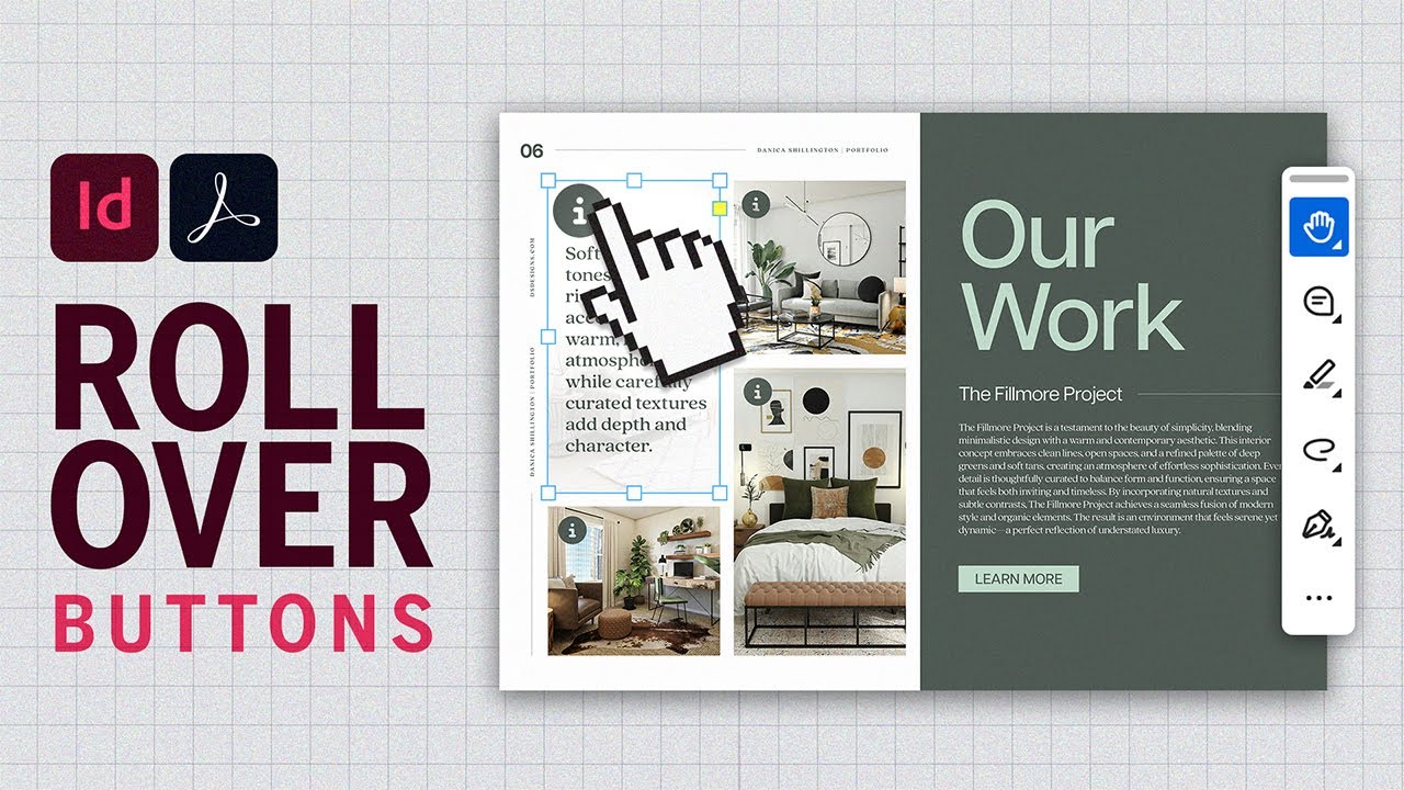 Learn how to create interactive PDF Roll Over buttons in Adobe InDesign
