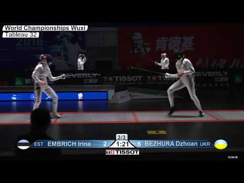 2018 241 T32 13 F E Individual Wuxi World Championships RED EMBRICH EST vs BEZHURA UKR
