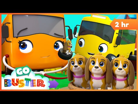 Buster Saves the Puppy! 🐶 | 2 Hours of Go Buster - Bus Cartoons & Kids Stories