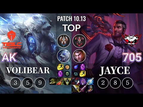 TES AK Volibear vs JDG 705 Jayce Top - KR Patch 10.13