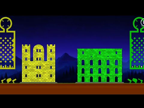 Castle Destruction Marble Race in Algodoo ⭐ The War Day #1-2