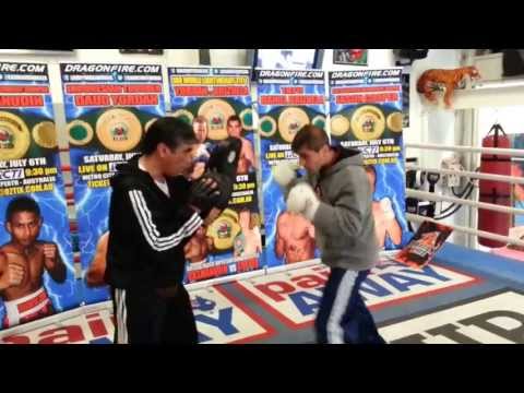 daniel brizuela pre fight july 6 2013 short pads workout