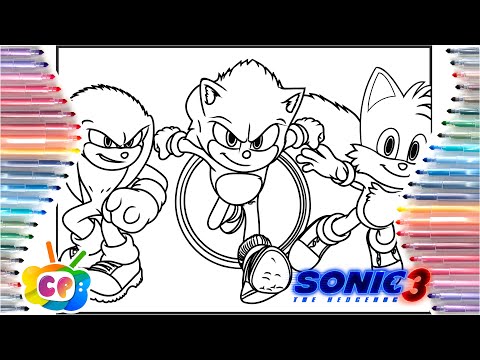 Sonic 3 coloring pages movie / Sonic Tails Knuckles new coloring pages/ Elektronomia - Collide [NCS]