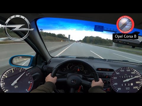 Opel Corsa B 1.4 60 HP 1994 Acceleration & TOP Speed drive on German Autobahn