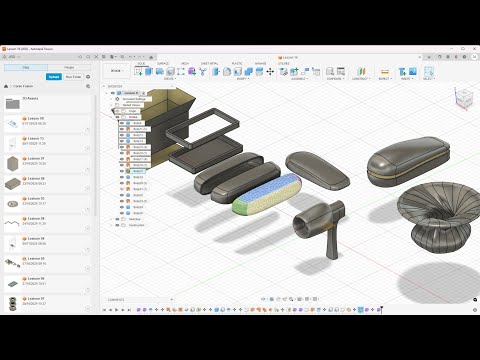 FUSION - Lesson 16 - Form, Shapes and Surfaces, T-Splines, B-Rep, Mesh, Silhouette Split, Ruled Surf
