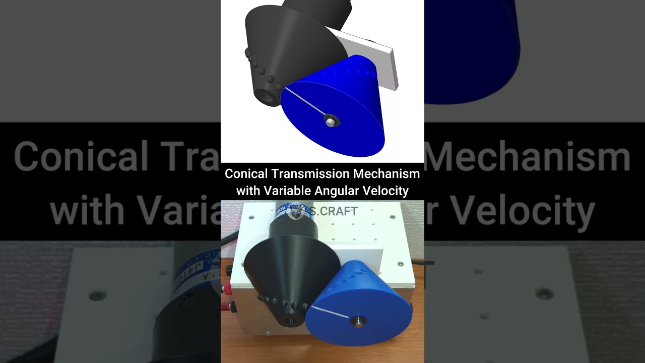 Conical Transmission Mechanism with Variable Angular Velocity #3dprinting #machine #design
