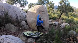 Video thumbnail of Problem 3 (Boulder 111, Puig del Corb), 6b. La Jonquera