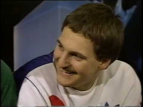 Georg Hackl joking 1988 during Calgary Olympic Games