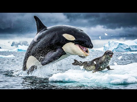 Killer whales attack mother seal – seal pup cries for help from rescuers.