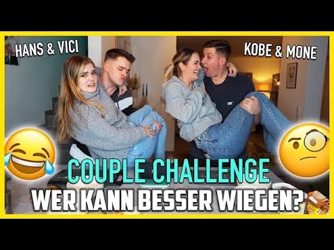 COUPLE DUELL - MONE & KOBE VS. HANS & VICI!😂 WIEGEN CHALLENGE😳 | kobexmone