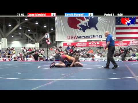 Logan Marcicki vs. Barrett Stanghill at 2013 Junior Nationals - FILA - GR