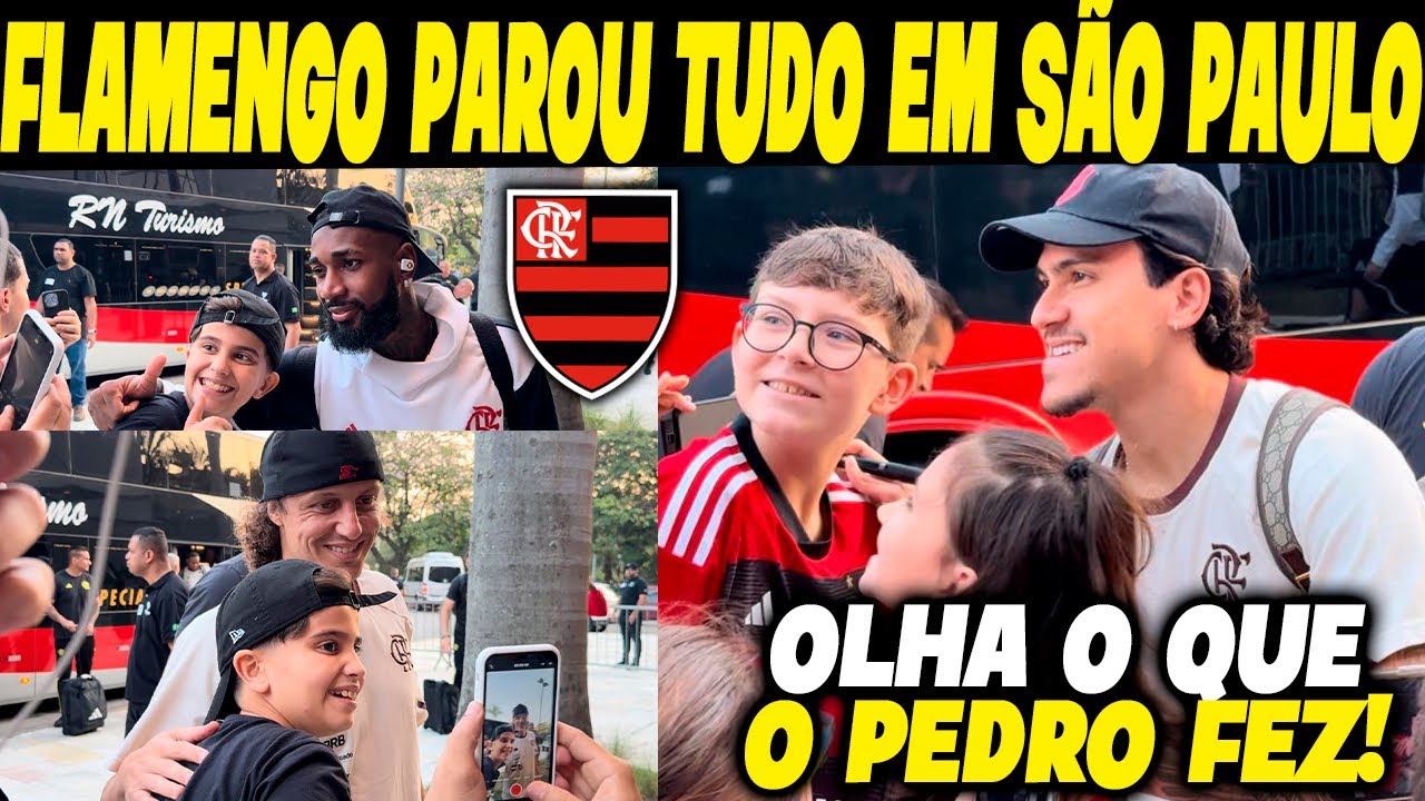 LOUCURA! GERSON, PEDRO E DAVID LUIZ PARAM TUDO NA CHEGADA DO FLAMENGO A SP!