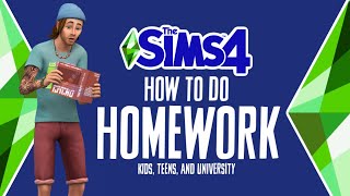 How to Do Homework in The Sims 4 📚 | Grade School, High School and University 🏫