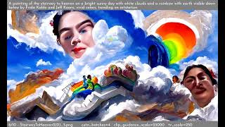Stairway to Heaven 02 - In the style of Frida Kahlo and Jeff Koons