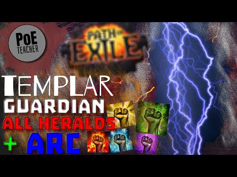 【Path of Exile - PoE】All Heralds with Arc Build - Templar Guardian