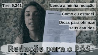 Como eu estudei para tirar 9,241 na redação do PAS + lendo minha redação