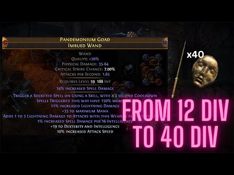POE Crafting Guide | 40 Div Int-Stacker Wand for 11 div of materials
