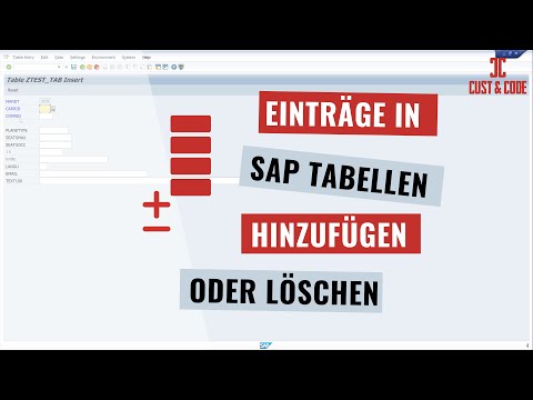 Einträge in SAP Tabellen erzeugen -  hinzufügen oder löschen [deutsch]
