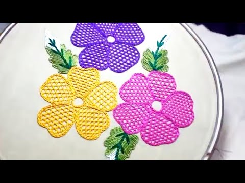 Raisa's creation: Hand Embroidery Flower Stitching Tutorial: Embroidery Video: New Embroidery-1❣️❣️