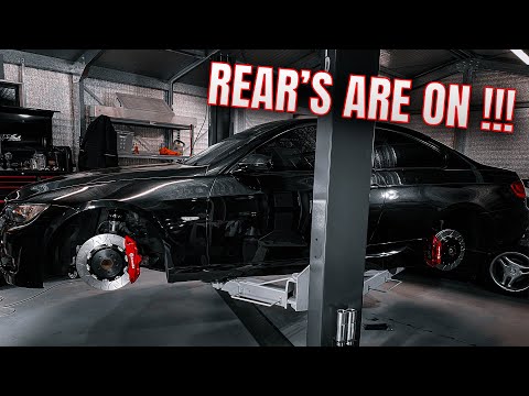 BMW E92 335i Big Brake Kit: THE REARS ARE ON!!!