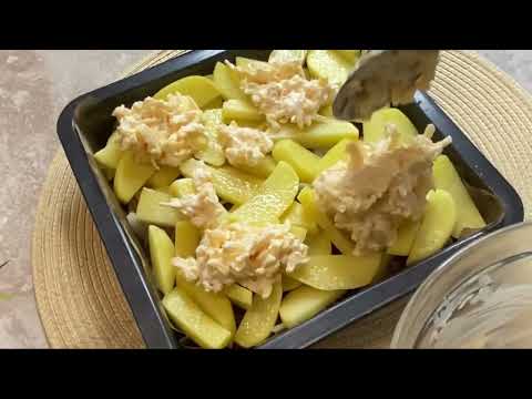 Place potatoes on top of meat for a simple, filling meal for the whole family.