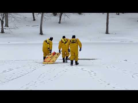 Ghent Fire Dept Ice Rescue Training 02 13 2022