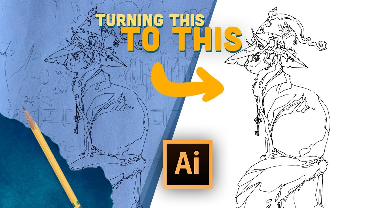 How to turn a sketch into a vector coloring page with photoshop and illustrator - Image Trace method