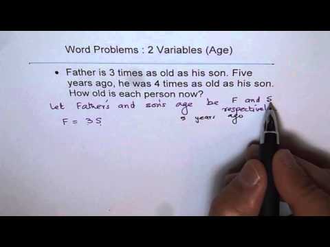 Father and Son Age Word Problem with two variables Linear System