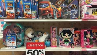 Follow me around Target toy department - clearance section