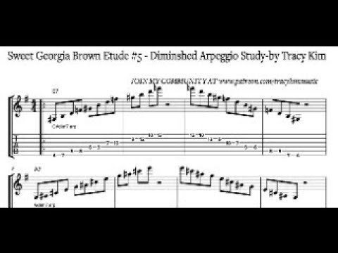 Sweet Georgia Brown- Swing Guitar Lesson-How To Apply Diminshed Substitution for Soloing- FREE TABS!