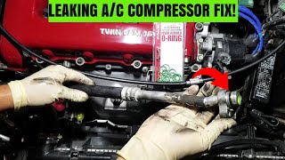 How To Replace A Leaking A/C Line O-ring! | Infiniti G20 Leaking A/C Compressor Fix!