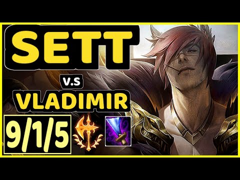 RARE (SETT) vs VLADIMIR - 9/1/5 KDA TOP GAMEPLAY - EUW Ranked GRANDMASTER