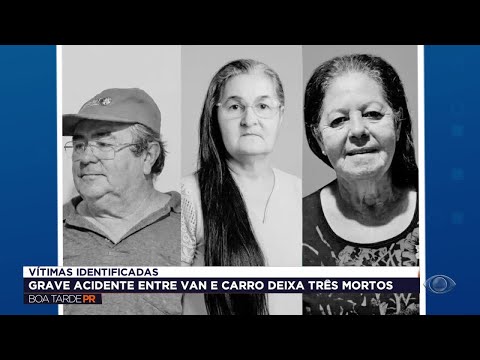 Identificadas as vítimas de acidente que deixou três mortos na PR-323