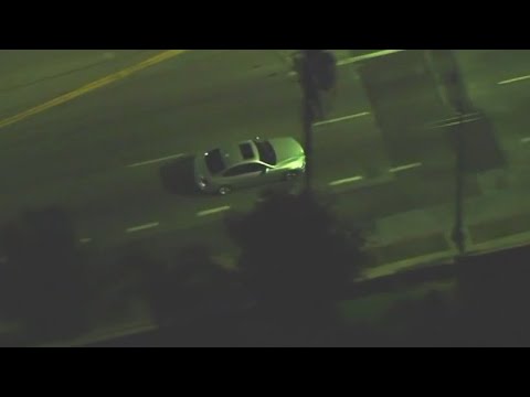 Silver sedan leads car chase across Chinatown, Echo Park