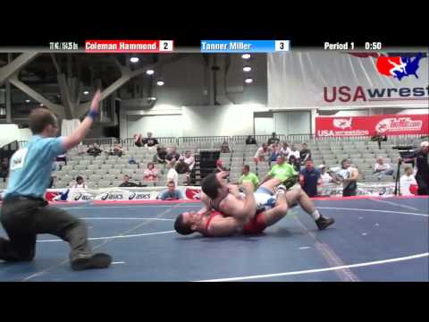 Coleman Hammond vs. Tanner Miller at 2013 Junior Nationals - FILA - FS