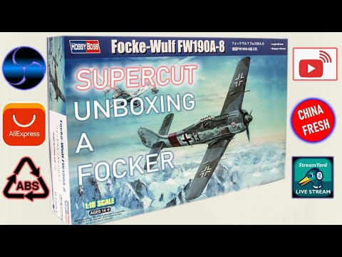 Unbox the amazing Focke Wulf FW190 by Hobbyboss. Fresh off the boat from China! Live supercut!