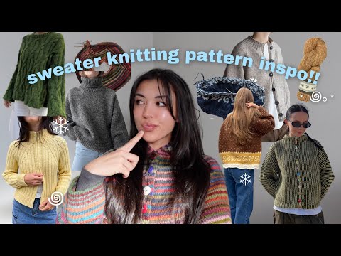 sweaters I want to knit this winter  ⋆⁺₊❅。(knitting pattern inspo for cozy season)