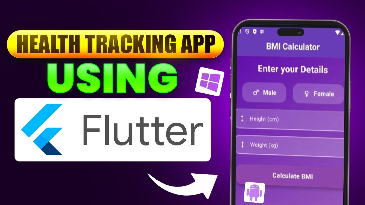 BMI Calculator App Using Flutter | Flutter Tutorial For Beginners in Hindi