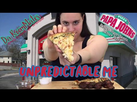 Amber from Da RoomMates Papa John's Pizza Mukbang...
