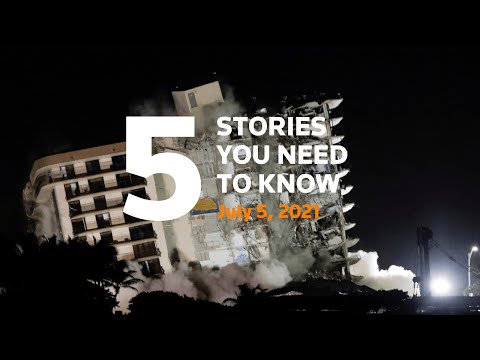 July 5, 2021: Florida condo demolition, Storm Elsa, July 4, Trump Org. charges, and Japan landslide